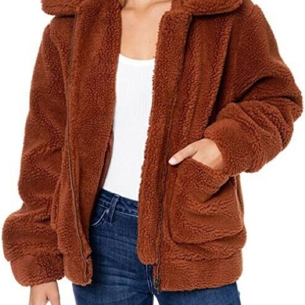 Anthropologie Elodie teddy bear coat